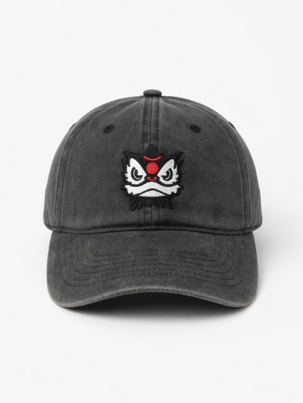 BRAVE BLACK WASHED CLASSIC LION CAP