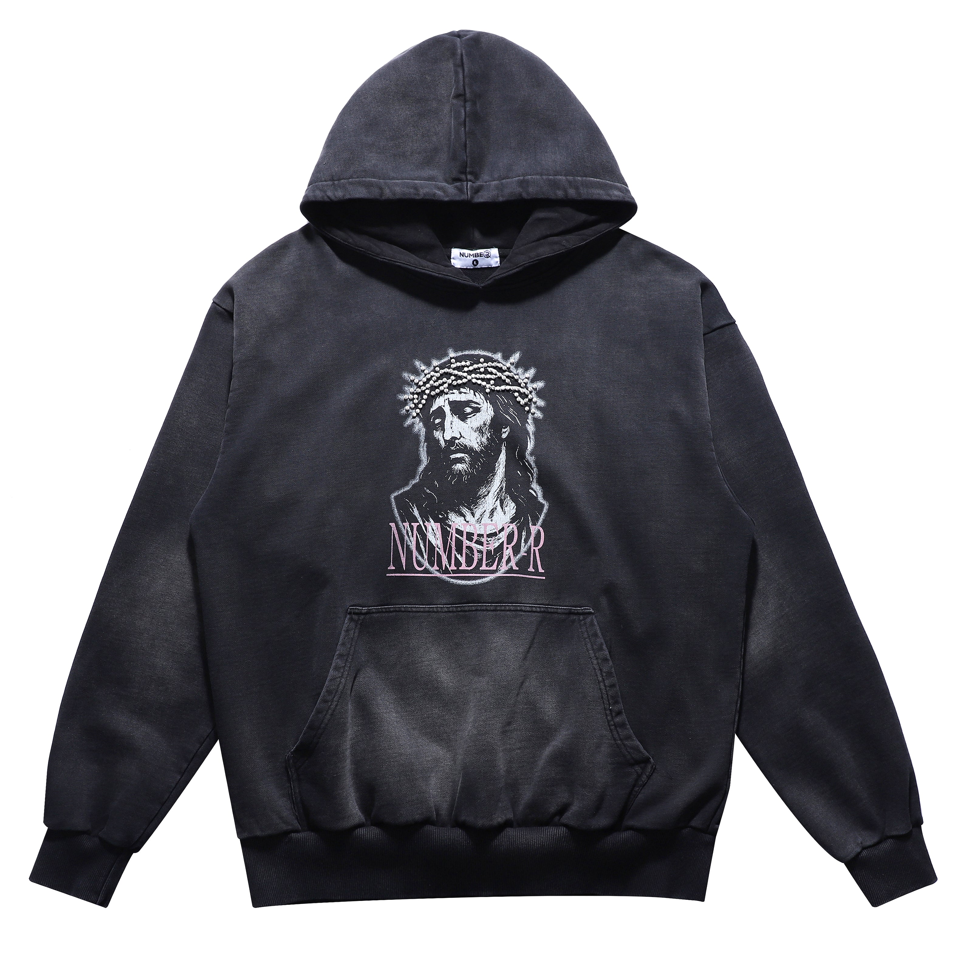 NR WASHED BLING JESUS HOODIE