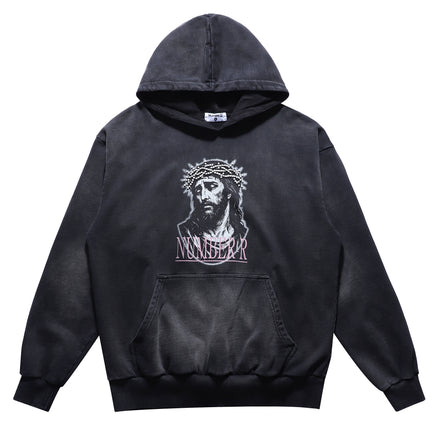NR WASHED BLING JESUS HOODIE