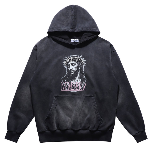 NR WASHED BLING JESUS HOODIE