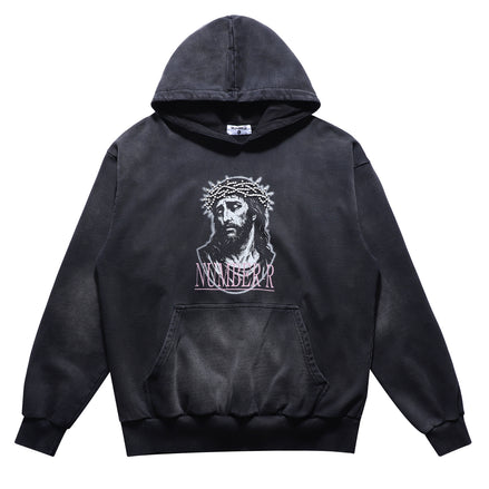 NR WASHED BLING JESUS HOODIE