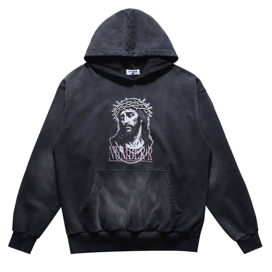 NR WASHED BLING JESUS HOODIE
