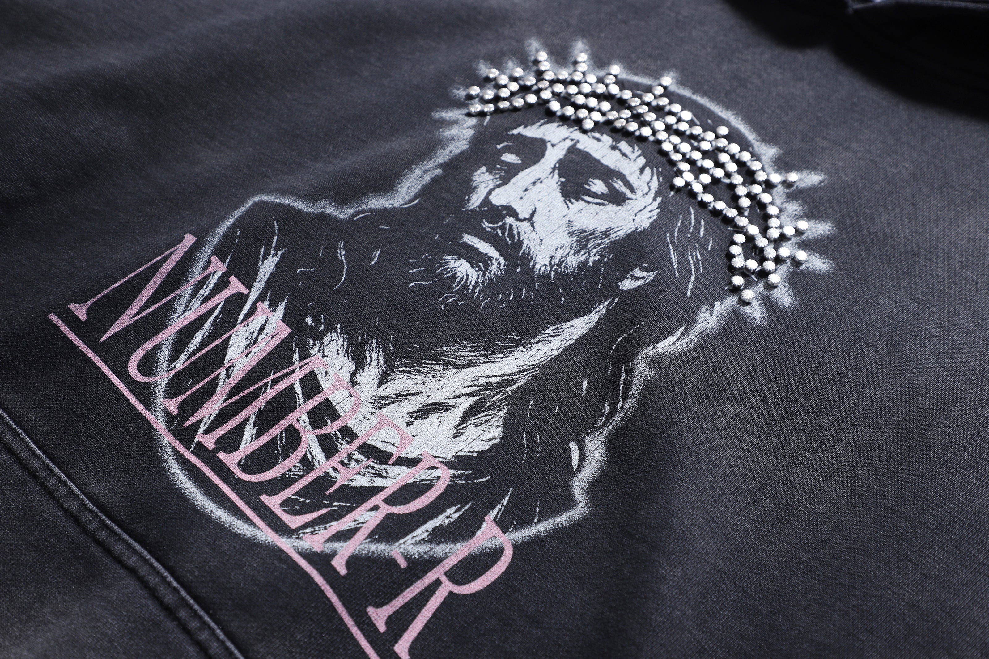 NR WASHED BLING JESUS HOODIE