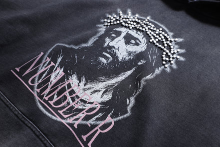 NR WASHED BLING JESUS HOODIE