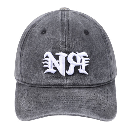 NR 水洗黑色「NR」鴨舌帽