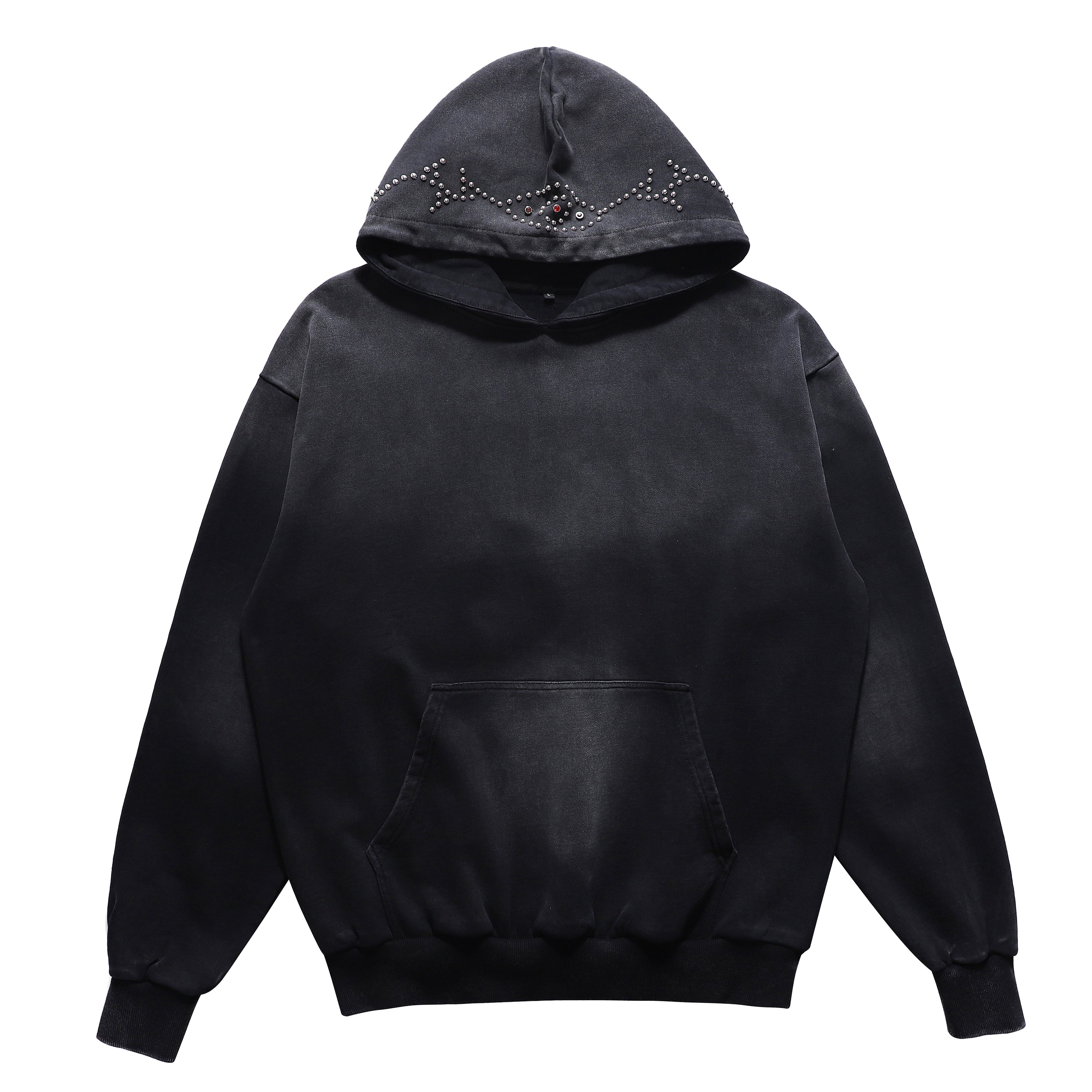 NR WASHED STUDDED HOODIE