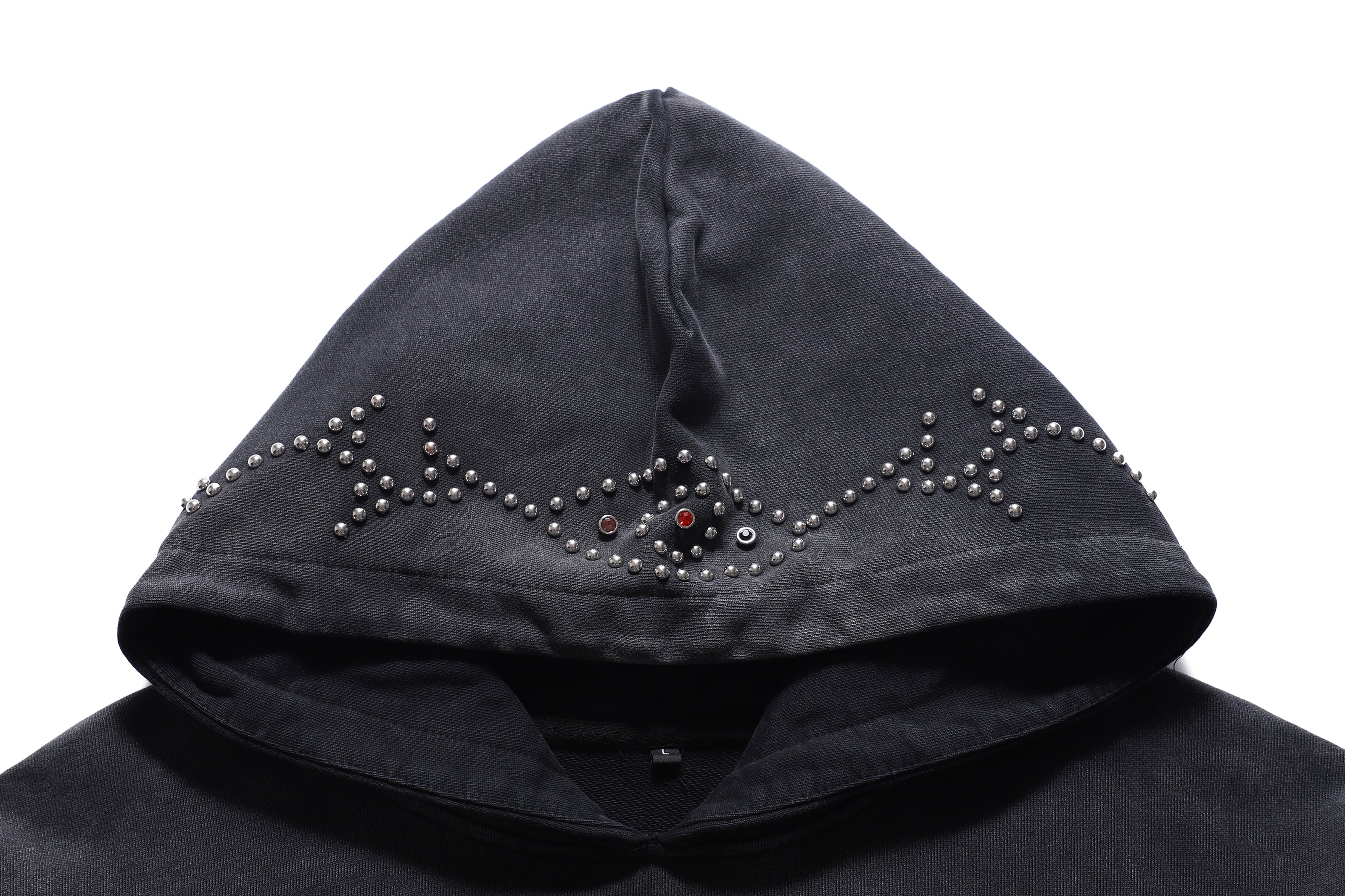 NR WASHED STUDDED HOODIE