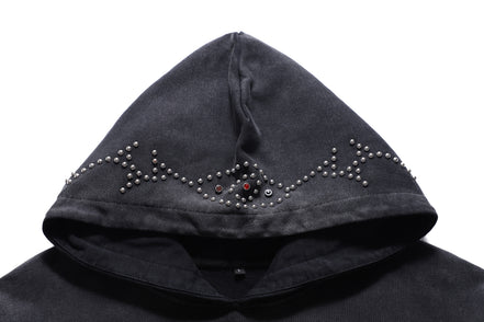 NR WASHED STUDDED HOODIE
