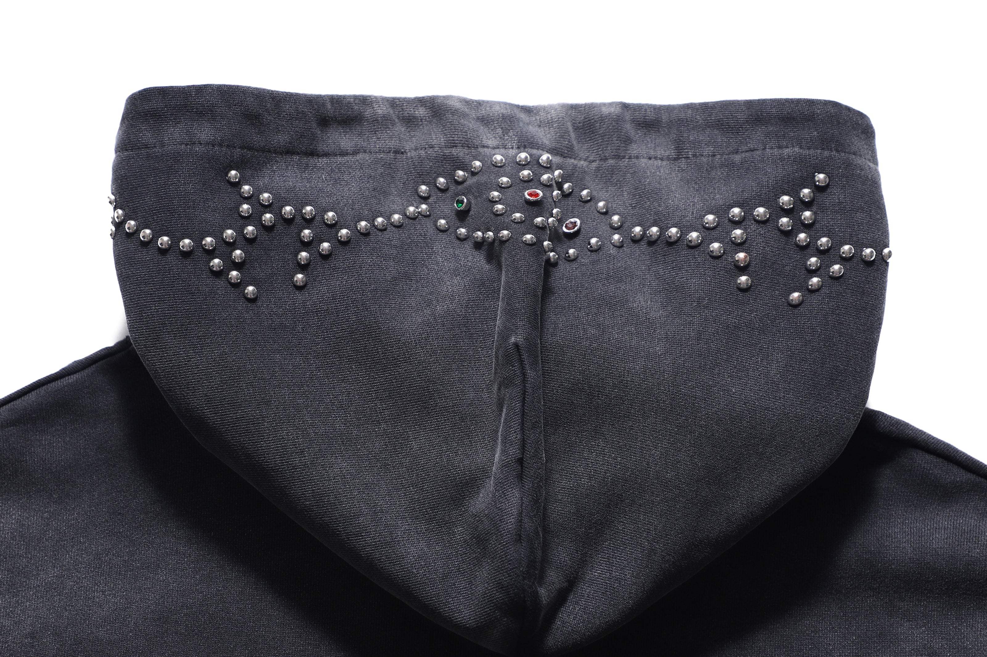 NR WASHED STUDDED HOODIE