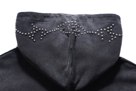 NR WASHED STUDDED HOODIE