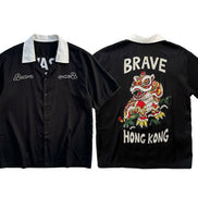 BRAVE LionDance Bowling Shirts Black
