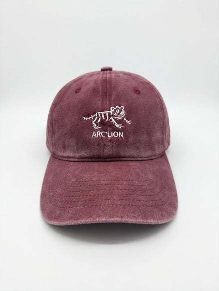 BRAVE RED WASHED LION SKULL CAP